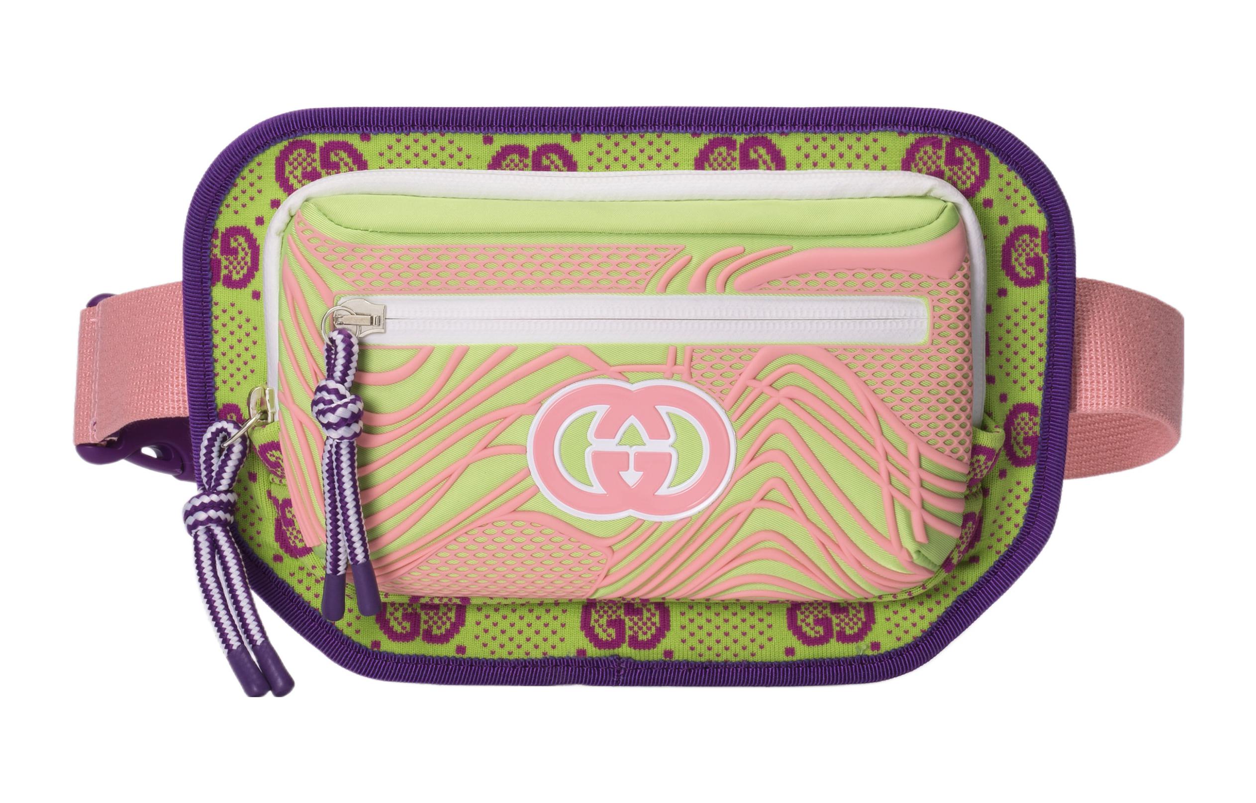 GUCCI Nylon Fanny Pack Men's Green/Multicolor