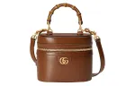 GUCCI Leather Handbag, Shoulder Bag, Crossbody Bag Mini Women's Brown