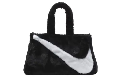 Nike Sportswear Faux Fur 10L Tote Bag Black