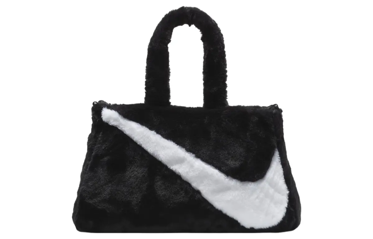 Nike Sportswear Faux Fur 10L Tote Bag Black