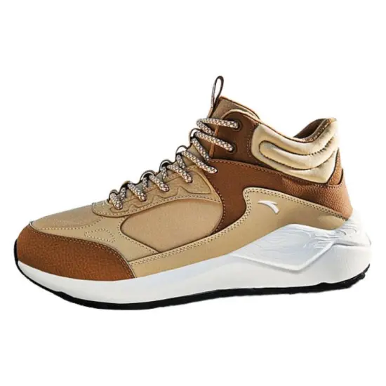 ANTA Casual Shoes Men Low-Top Light Wheat Brown/Plaid Brown