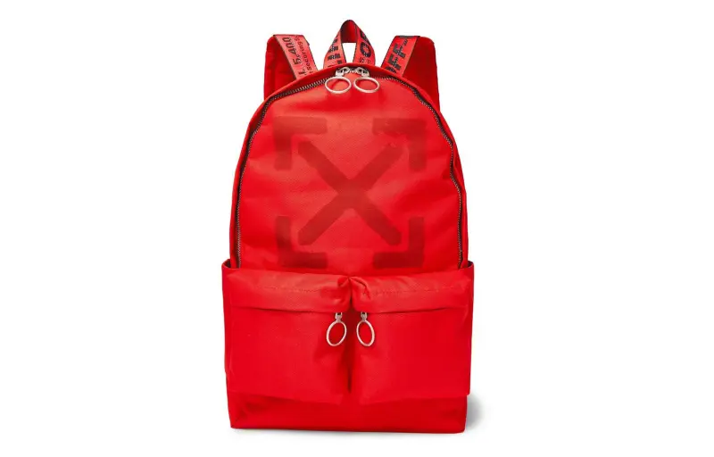OFF WHITE Canvas Backpack Men's Red