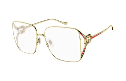 GUCCI Irregular Shape Eyeglass Frames Men's Gold