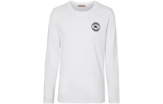 Burberry Embroidered Logo Cotton Long Sleeve T shirt