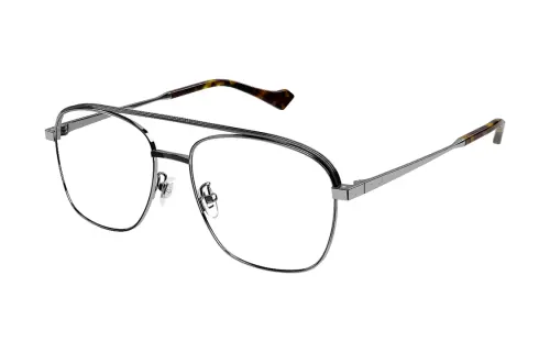 GUCCI Irregular Shape Eyeglass Frames Men's Silver