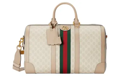 GUCCI Canvas With Leather Shoulder Bag, Crossbody Bag, Handbag, Travel Bag Men's