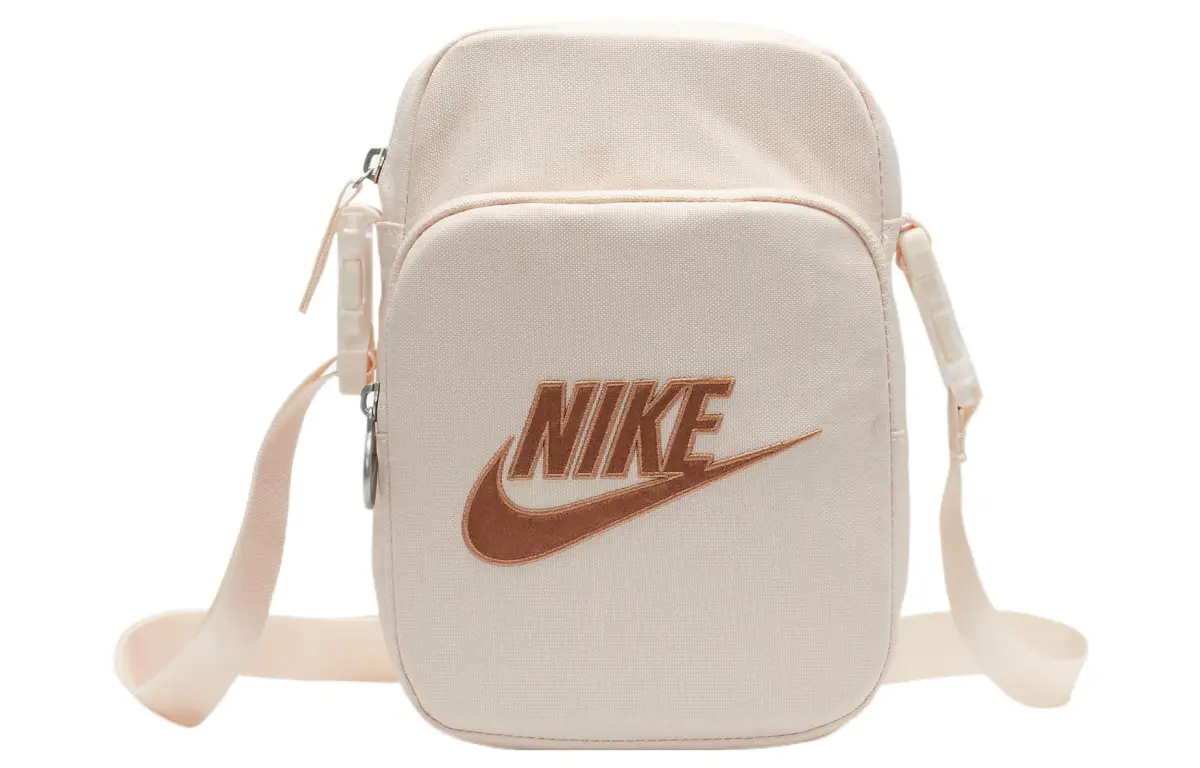 Nike Polyester Shoulder Bag, Crossbody Bag Regular Unisex Guava Ice & Amber Brown