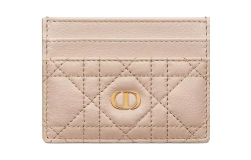 DIOR Caro Calfskin Card Holder Card Holder Women's Caramel Beige