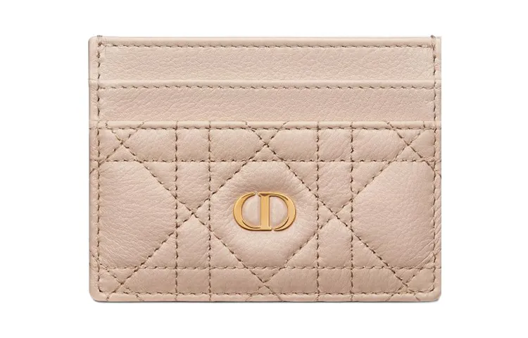DIOR Caro Calfskin Card Holder Card Holder Women's Caramel Beige