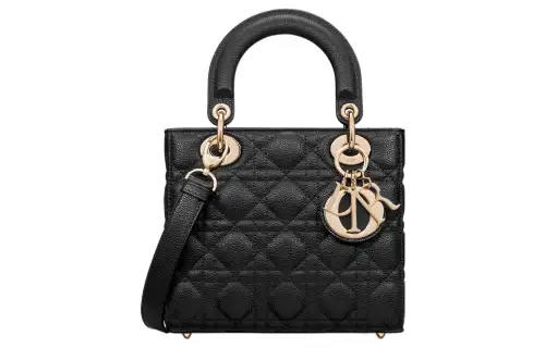DIOR Lady Dior Calfskin Handbag, Shoulder Bag, Crossbody Bag, Handbag Small Women's Black