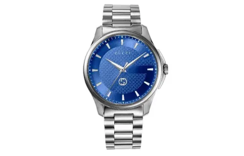 GUCCI Wrist Watches Quartz Movement Stainless Steel Strap 40mm Blue Dial Men's Watches Water Resistant For Everyday Use
