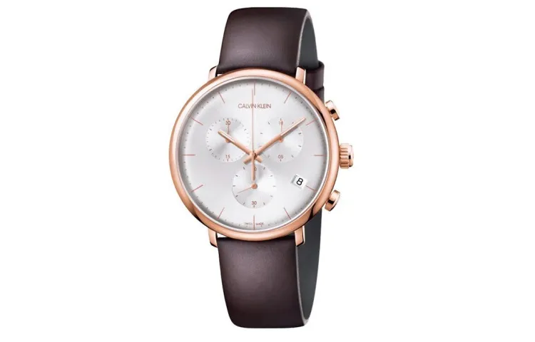 CK/Calvin Klein Wrist Watches Quartz Movement Leather Strap 40mm White Dial Men's Watches 30m Water Resistant K8M276G6
