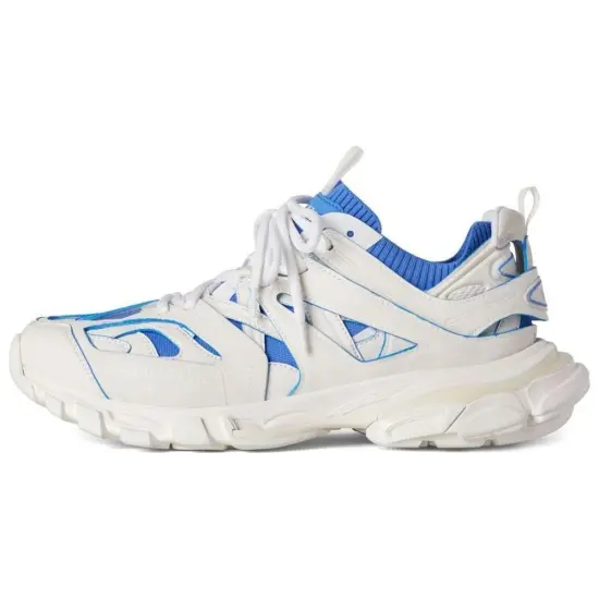 Balenciaga Casual Shoes Men Low-Top Blue With White Lettering