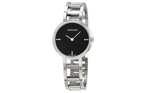 CK/Calvin Klein Wrist Watches Quartz Movement Stainless Steel Strap 32mm Black Dial Women's Watch 30m Water Resistant