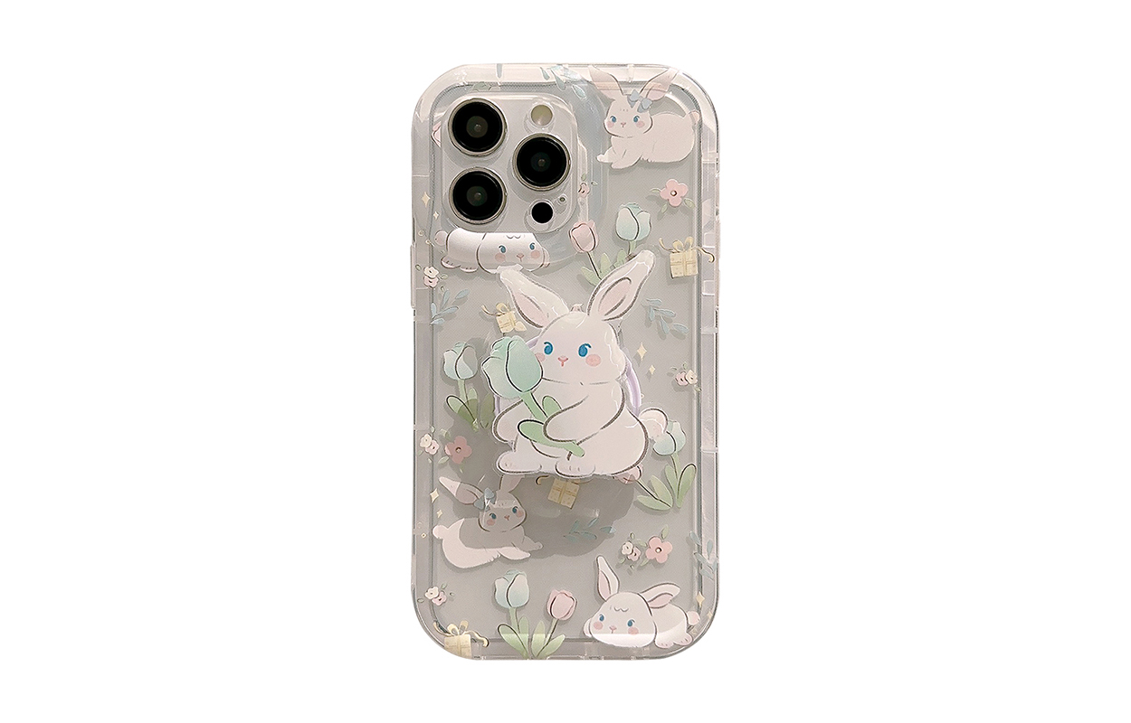 Rabbit, tubing, compatible cute fresh trend phone case, material, iphone, 13/14/15/, for beloved, Japanese and Korean