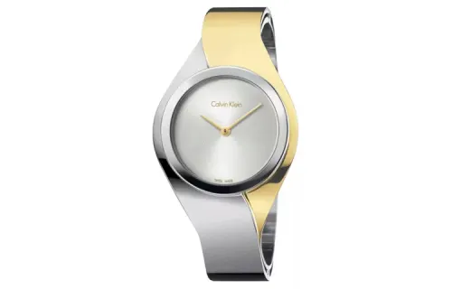 CK/Calvin Klein Wrist Watches Quartz Movement Stainless Steel Strap 34mm Silver Dial Women's Watch 30m Water Resistant