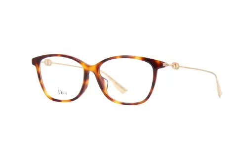 DIOR Acetate Irregular Shape Eyeglass Frames Unisex Brown