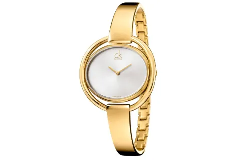 CALVIN KLEIN Wrist Watches Quartz Movement Stainless Steel Strap White Dial Women's Watch 30m Water Resistant