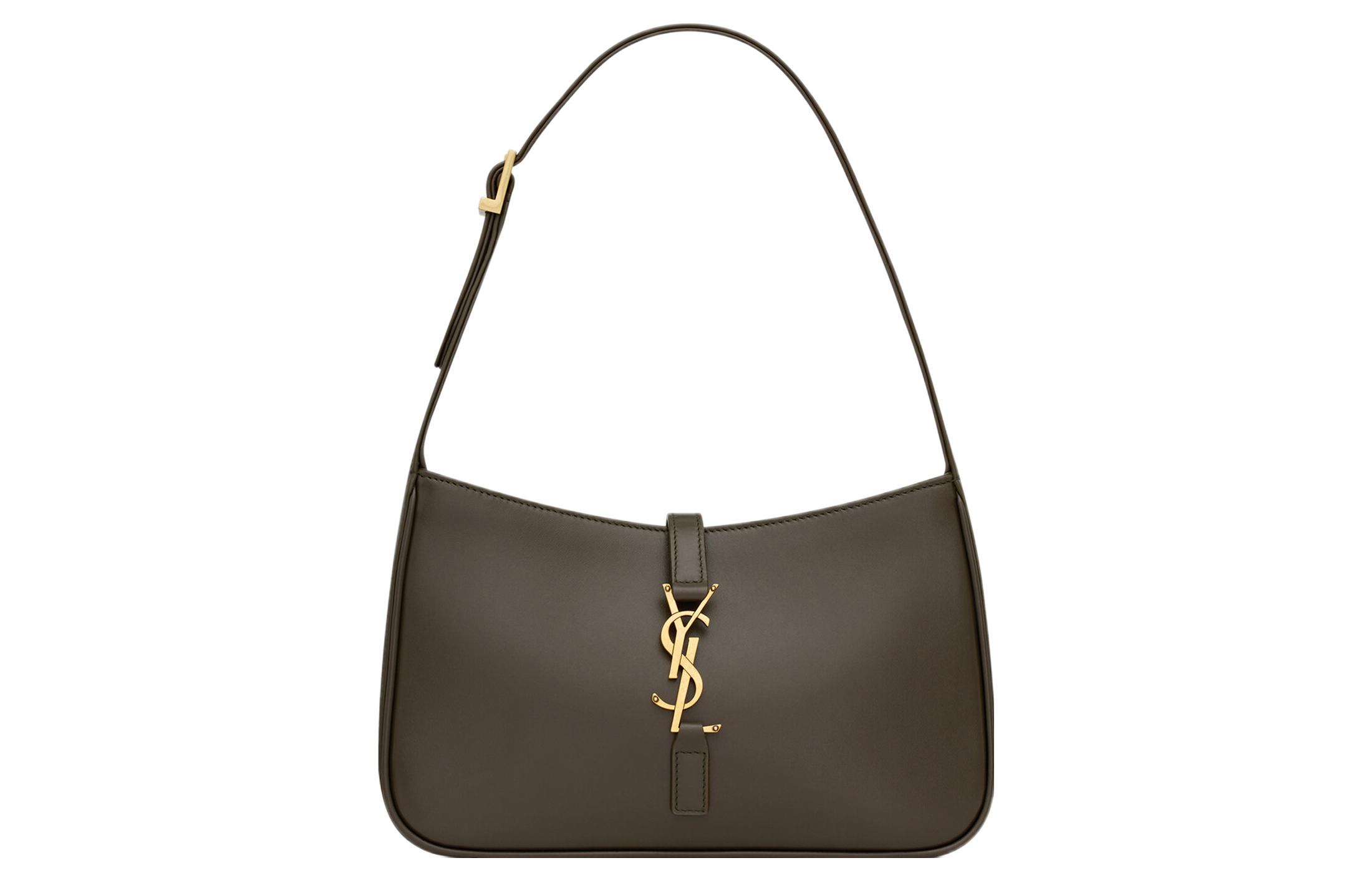 SAINT LAURENT LE5A7 Calfskin Hobo Bag, Handbag, Shoulder Bag Women's Light Musk