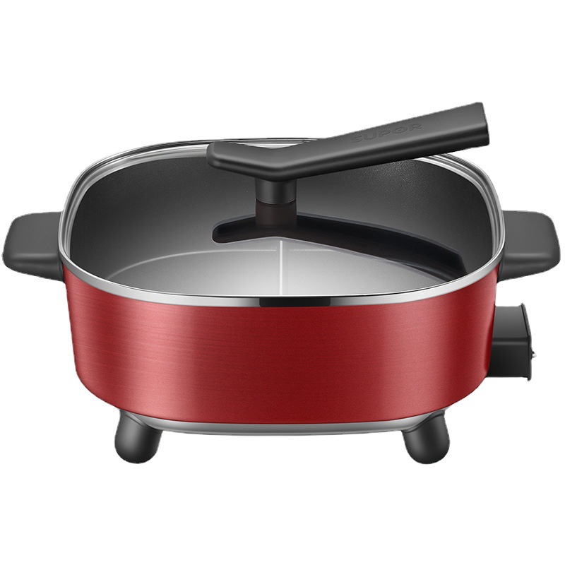 SUPOR Supor electric hot pot household multi-function one pot multi-purpose electric hot pot medical stone non-stick dual-flavor special pot red H2828FK814Y