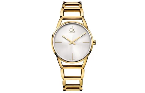 CK/Calvin Klein Wrist Watch Quartz Movement Stainless Steel Strap 33.5mm Silver Dial Women's Watch 30m Water Resistant