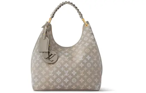 LOUIS VUITTON Perforated Calfskin One Shoulder Handbag Regular Women's Gray