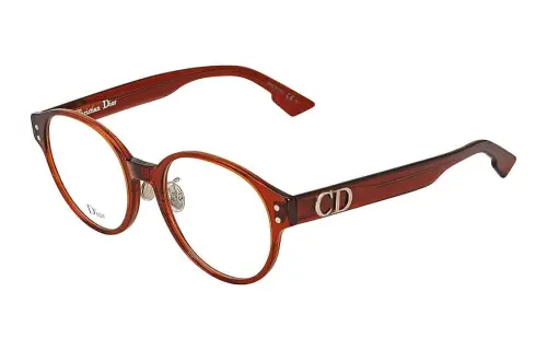 DIOR Metal Acetate Plastic Round Eyeglass Frames Unisex Brown