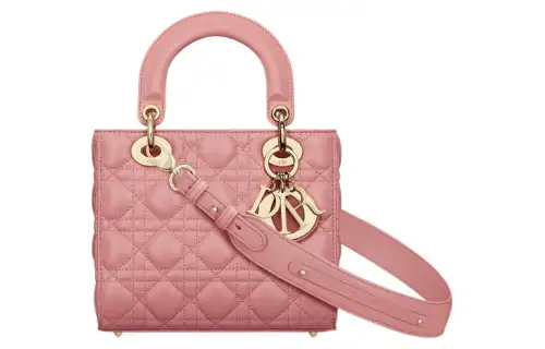 DIOR Lady Dior Lambskin Handbag, Shoulder Bag, Crossbody Bag, Handbag Small Women's Light Pink