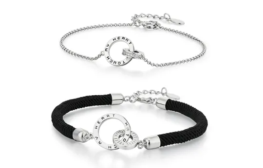 KADER 18K Forged Alloy Rope Bracelets Unisex Silver White