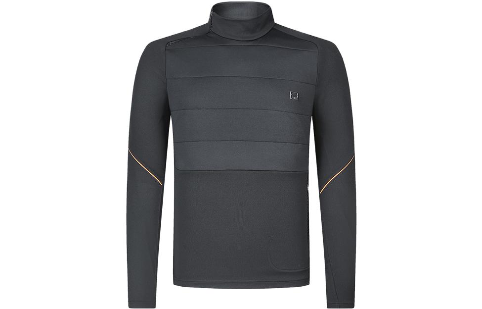 FILA Golf T Shirts Men's Pitch Black Stand Collar Moderate Straight Fit