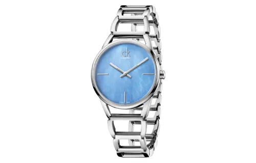 CALVIN KLEIN Stately Wrist Watches Quartz Movement Stainless Steel Watchband Blue Dial Women's Watch 302m Waterproof