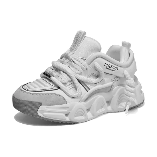 Masongarments Storm 2 Height Increasing Wear Resistant Low Top Chunky Sneakers Unisex Ivory White