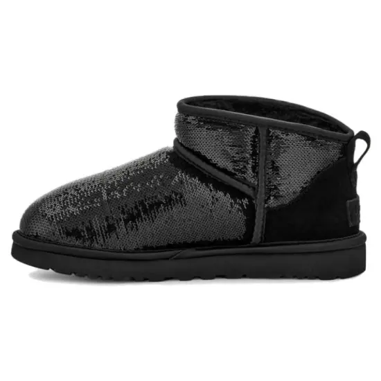 UGG Classic Ultra Mini Boot Mirror Ball Black Women's