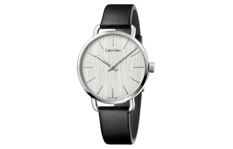 CALVIN KLEIN Wrist Watches Quartz Movement Leather Strap 41mm White Dial Men's Watches 30m Water Resistant