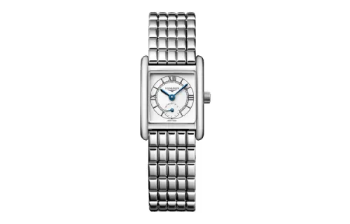 LONGINES Quartz waterproof women's watch, white dial, case stainless steel, watch strap, quartz mechanism, 30meter, 29mm, 21.5mm