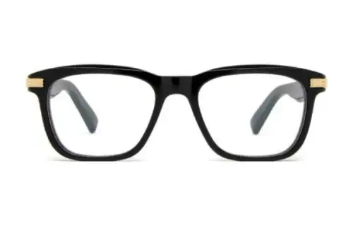 CARTIER Plastic Irregular Shape Eyeglass Frames Men's Black