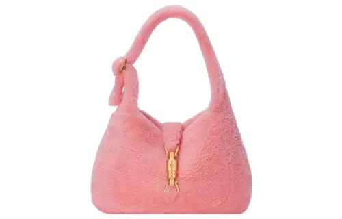 GUCCI Jackie 1961 Shearling Crescent Bag, Shoulder Bag, Handbag, Shoulder Bag Small Women's Light Pink