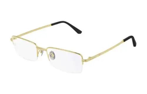 CARTIER Metal Rectangular Eyeglass Frames Men's Gold