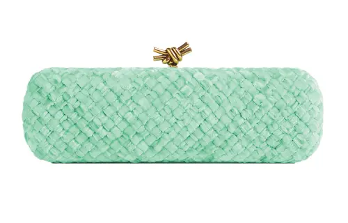 Bottega Veneta Velvet Clutch Women's Mint Green