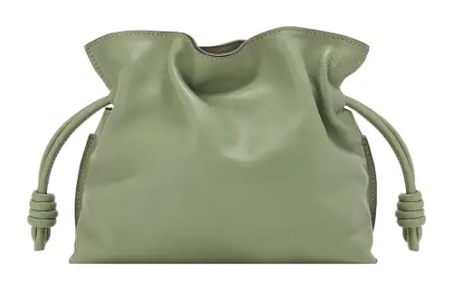 LOEWE Flamenco Nappa Calfskin One Shoulder Crossbody Clutch Mini Women's Green