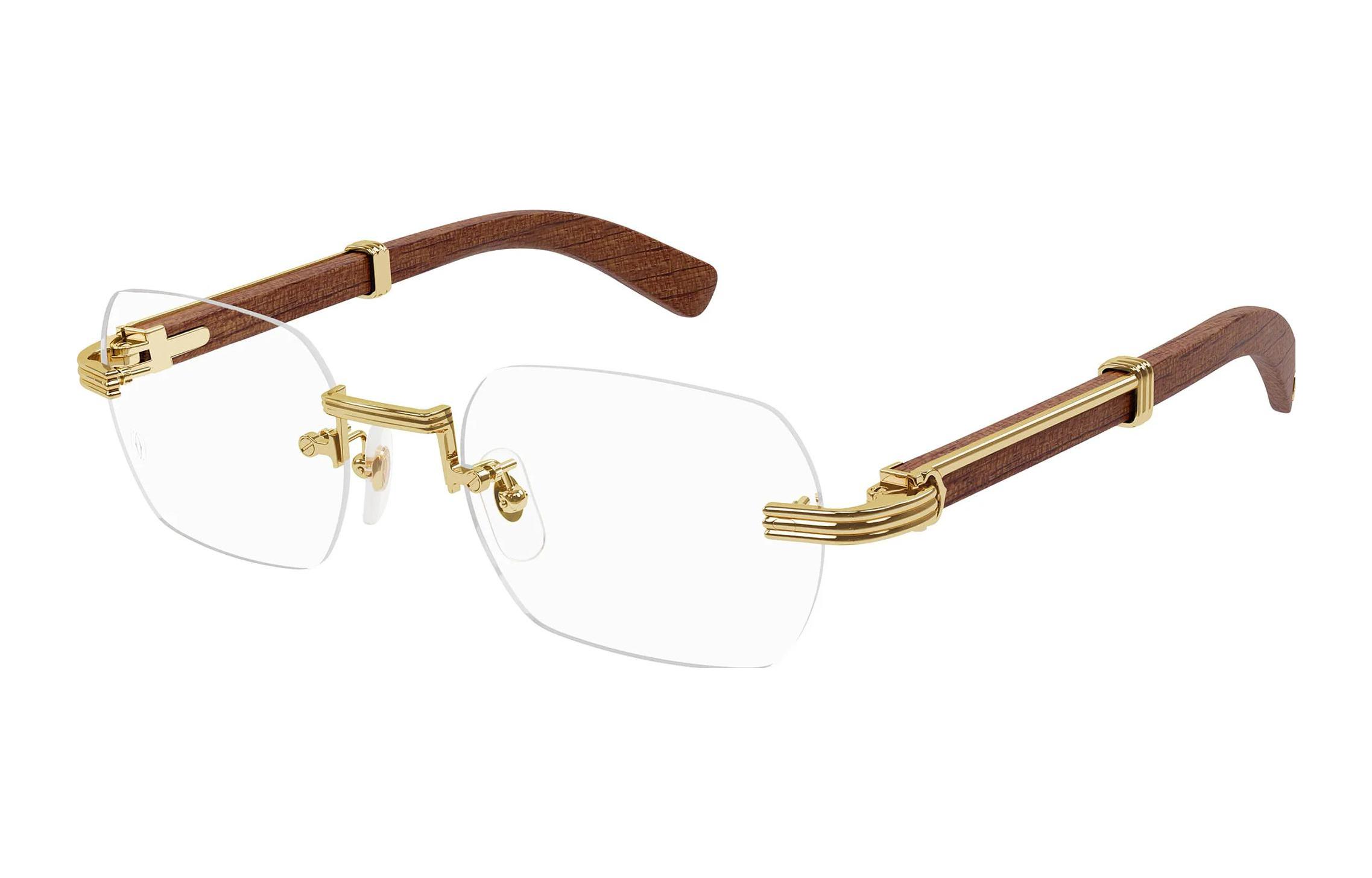 Мужские очки Cartier CT0377O002 (золотые)