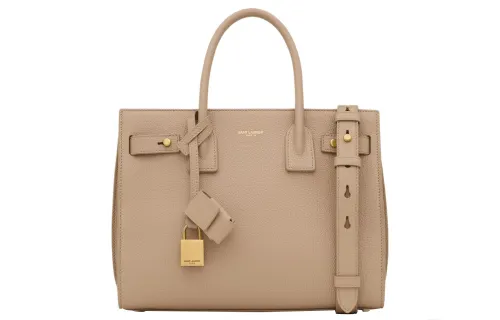 SAINT LAURENT SAC DE JOUR Calfskin Shoulder Bag, Crossbody Bag, Handbag Regular Women's Dark Beige