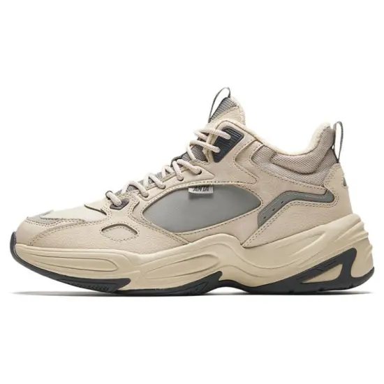 Anta Cushioning Wear Resistant High Top Casual Shoes Men's Gray