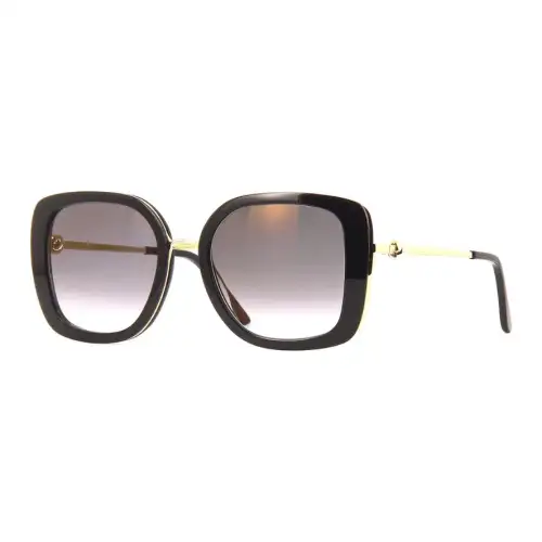 CARTIER Acetate Irregular Shape Sunglasses Women's Black