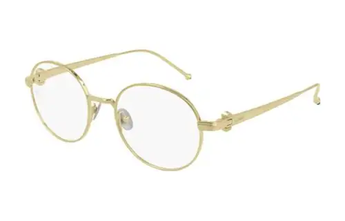 CARTIER Metal Round Eyeglass Frames Men's Gold