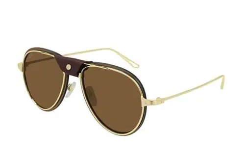 CARTIER Metal Aviator Sunglasses Men's Gold