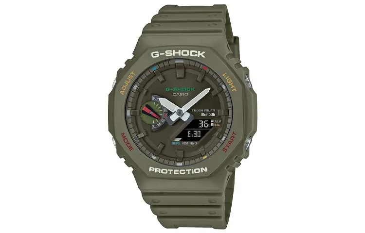 CASIO Men Liquid Crystal/Analog Dual Display Series 48.5mm Green Watch