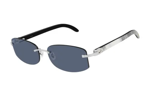 CARTIER Metal Irregular Shape Sunglasses Women's Black