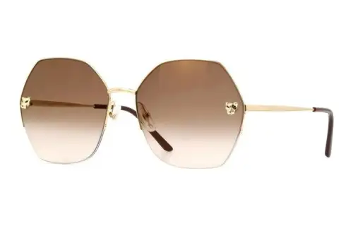 Cartier Panther Emblem Geometric Frame Sunglasses