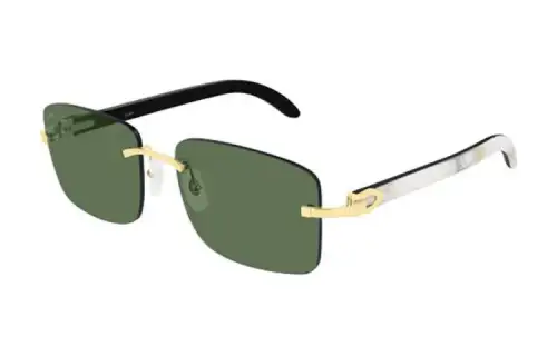 CARTIER Metal Square Sunglasses Women's Gold